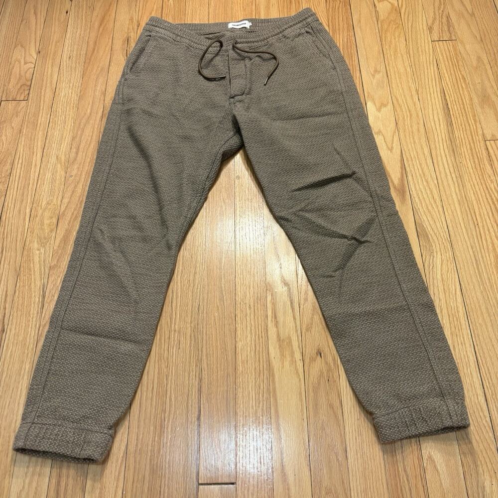 Taylor Stitch Apres Pant Cypress Sashiko Brown Joggers Men’s M Organic Cotton